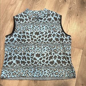 St. John Blue and Black animal print Tank Top large